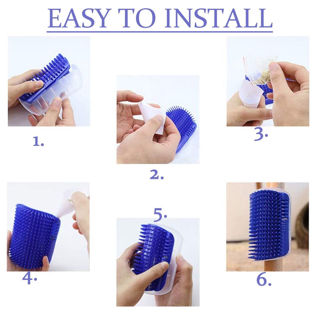 Bộ 3 Lược Chải Lông Thú Cưng Gắn Góc Tường Tiện Dụng