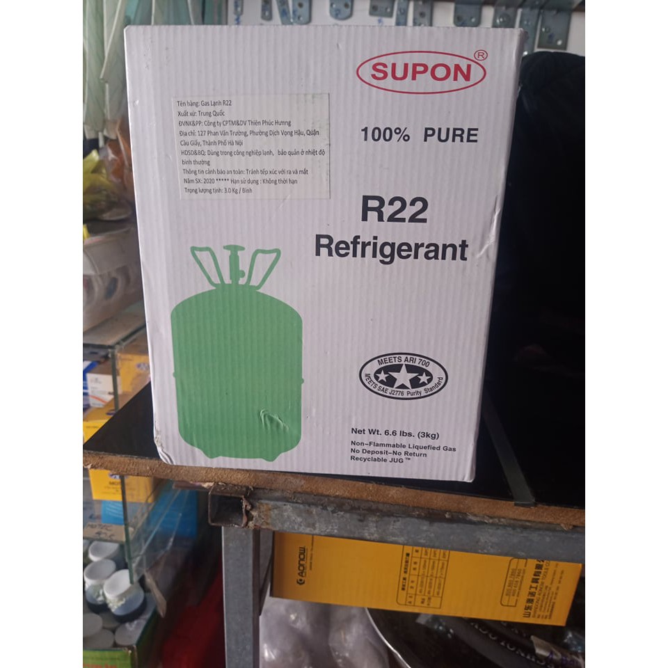 Gas lạnh điều hòa R22 SUPON 3KG, Môi chất lạnh R22