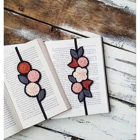 Kẹp sách DIY thêu hoa lá MÙA XUÂN - KIT nguyên liệu tự thêu COMBO kẹp sách hoa cỏ mùa xuân- MIE handmade shop