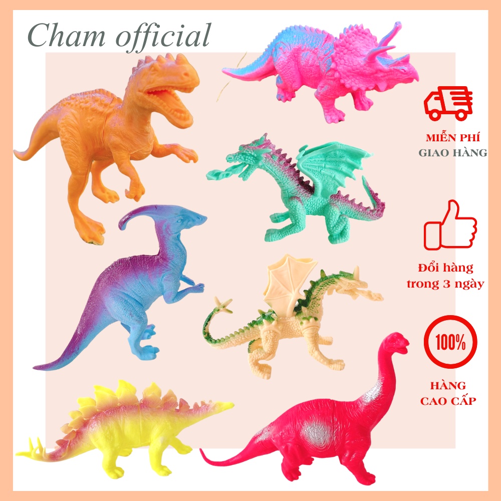 Bộ Đồ chơi khủng long bạo chúa T-rex, rồng phun lửa, khủng long cổ dài dinosour cho bé
