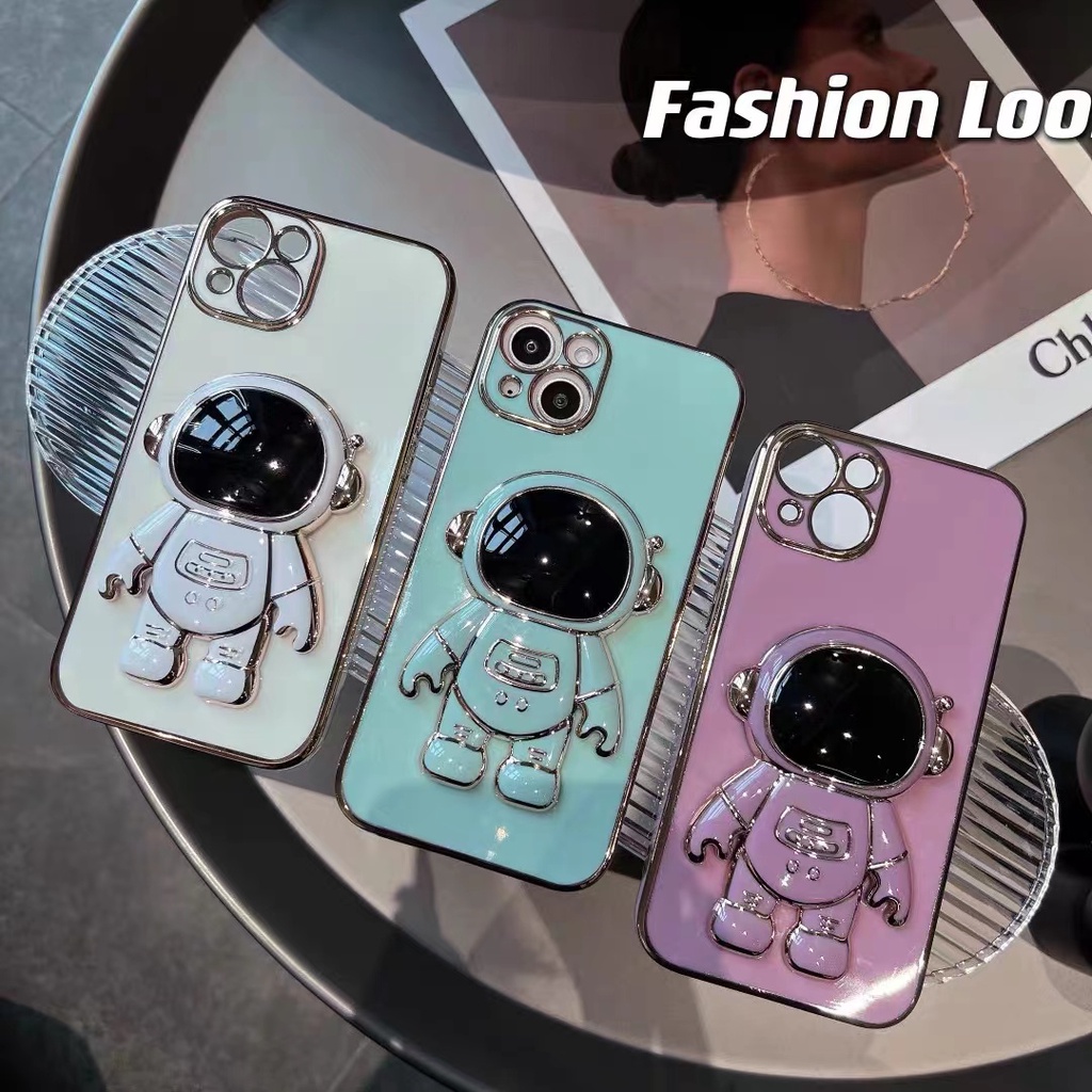 Ốp Điện Thoại Mạ 3D Hình Phi Hành Gia Cho iPhone 11 12 13 pro max 7 plus 8 plus x xs max xr 11 pro max 12 pro max 13 pro max