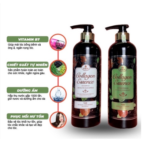 Dầu Gội Cặp Colagen Essence Yody Phục Hồi Và Kích Thích Mọc Tóc 800ML
