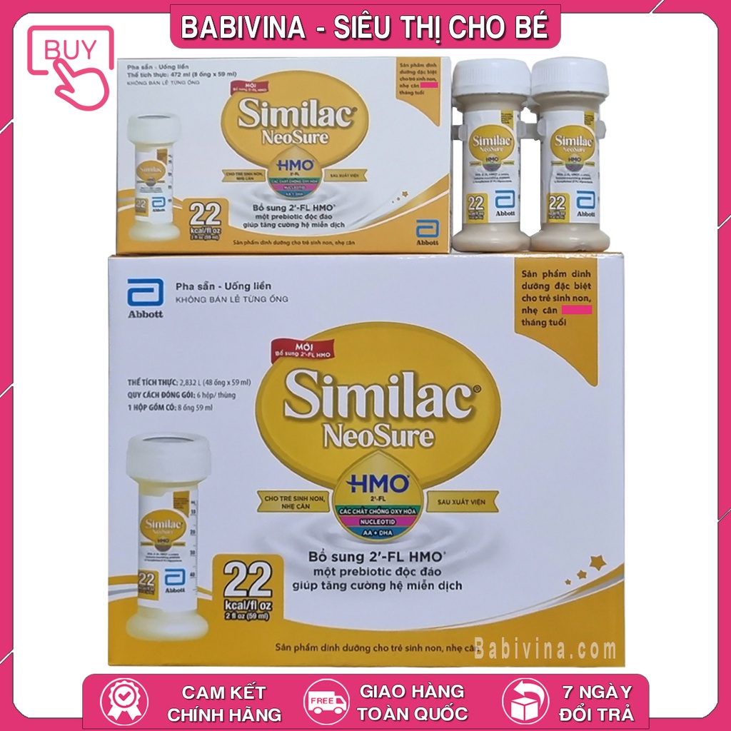 Sữa Nước Similac 19 Kcal, 22 kcal, 24 kcal Thùng 48 Ống