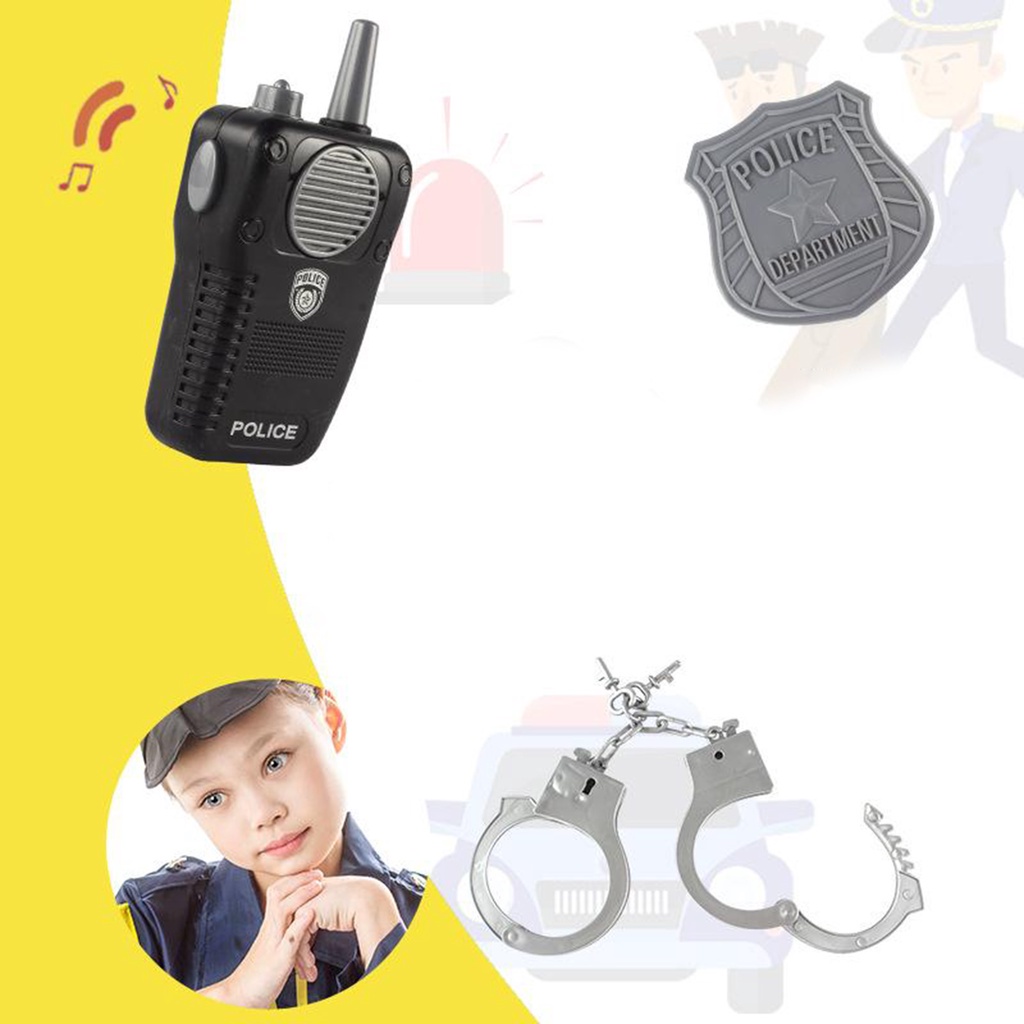 Set 4 Món Đồ Hóa Trang Cảnh Sát Cho Bé Trai lzdjhyke3