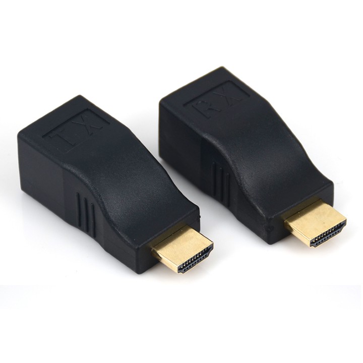 Đầu Chuyển Đổi Hdmi Extender To Lan 30M Cat-5E/6 Cable (Hộp Xanh)