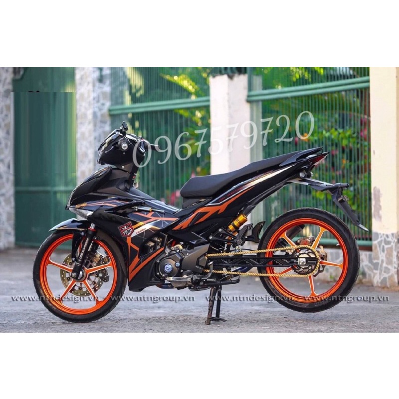 tem rời exciter 150 đen cam , cam đen
