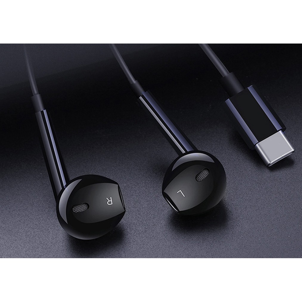 Tai Nghe Nhét Tai Jack Cắm Type C Tích Hợp Microphone Hỗ Trợ Đàm Thoại - Kèm Theo Túi Tai Nghe Chống Va Đập