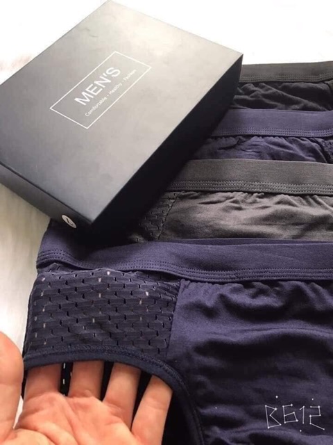 [SALE] Hộp 4 Quần Sip Men's Tam giác, đùi thông hơi [FREE SHIP]