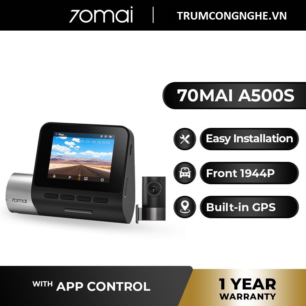 Camera hành trình 70mai A500s Dash Cam Pro Plus+ Siêu Nét tích hợp GPS, Tốc độ Km/h