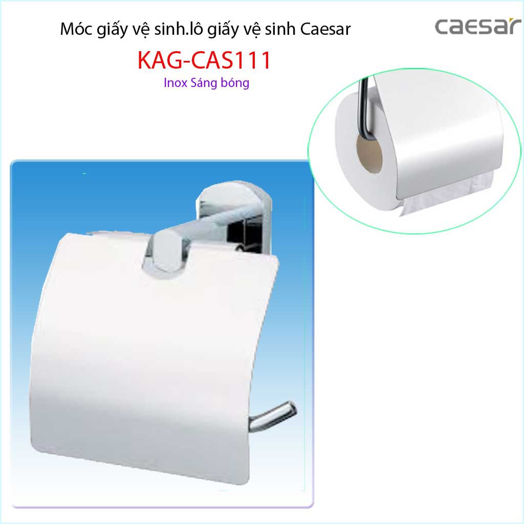 Móc gấy Caesar KAG-CAS111, hộp để giấy vệ sinh inox 304 bóng thiết kế cao cấp