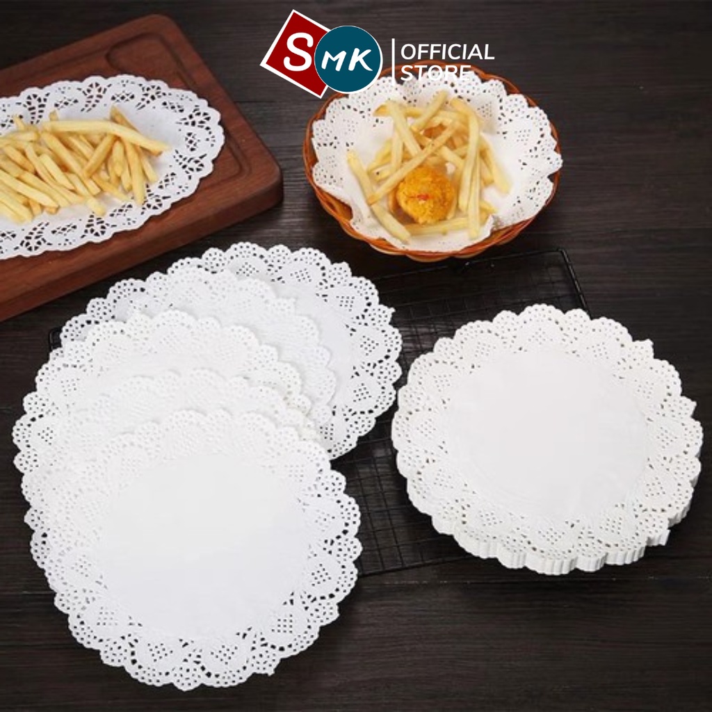 Giấy Thấm Dầu Thực Phẩm 140 Tờ, Hút Dầu Mỡ Hoa Văn Họa Tiết Đục Lỗ