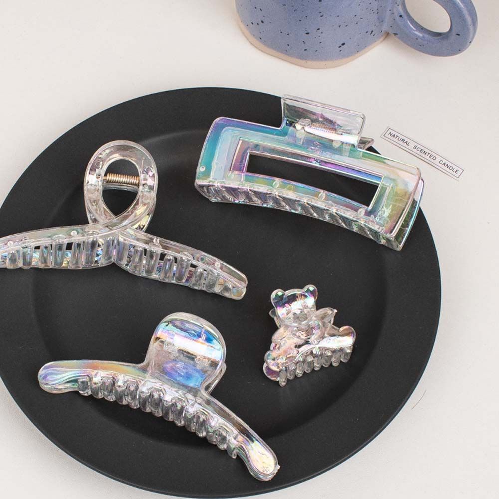 Kẹp tóc càng cua bằng acrylic trong suốt thiết kế hình học cho nữ