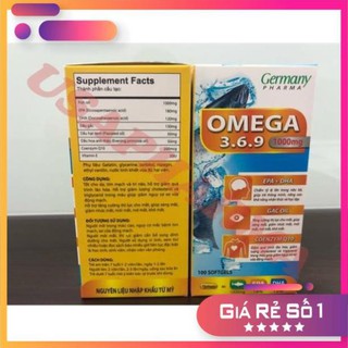 [Thực Phẩm Chức Năng] Dầu cá Omega 3.6.9 tăng cường thị lực ,bổ não, giảm nguy cơ mắc các bệnh tim mạch.
