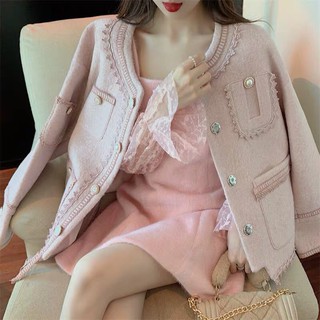 Áo khoác dạ hông tiểu thư