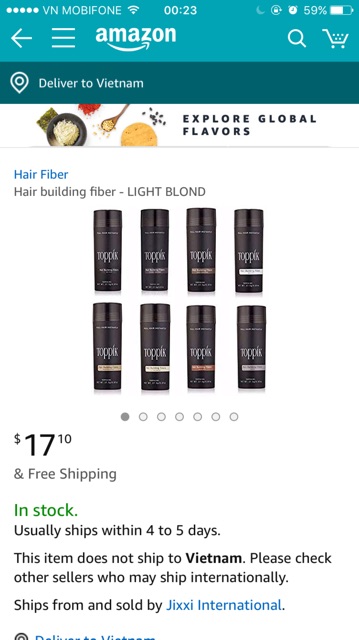 Bột phủ làm dầy tóc TOPPIK 27.5g MADE IN USA