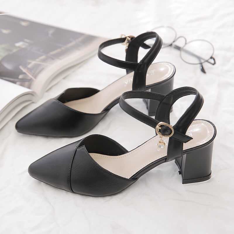 HÀNG CÓ SẴN- Sandal cao gót mũi nhọn 5f 2 màu cực đẹp