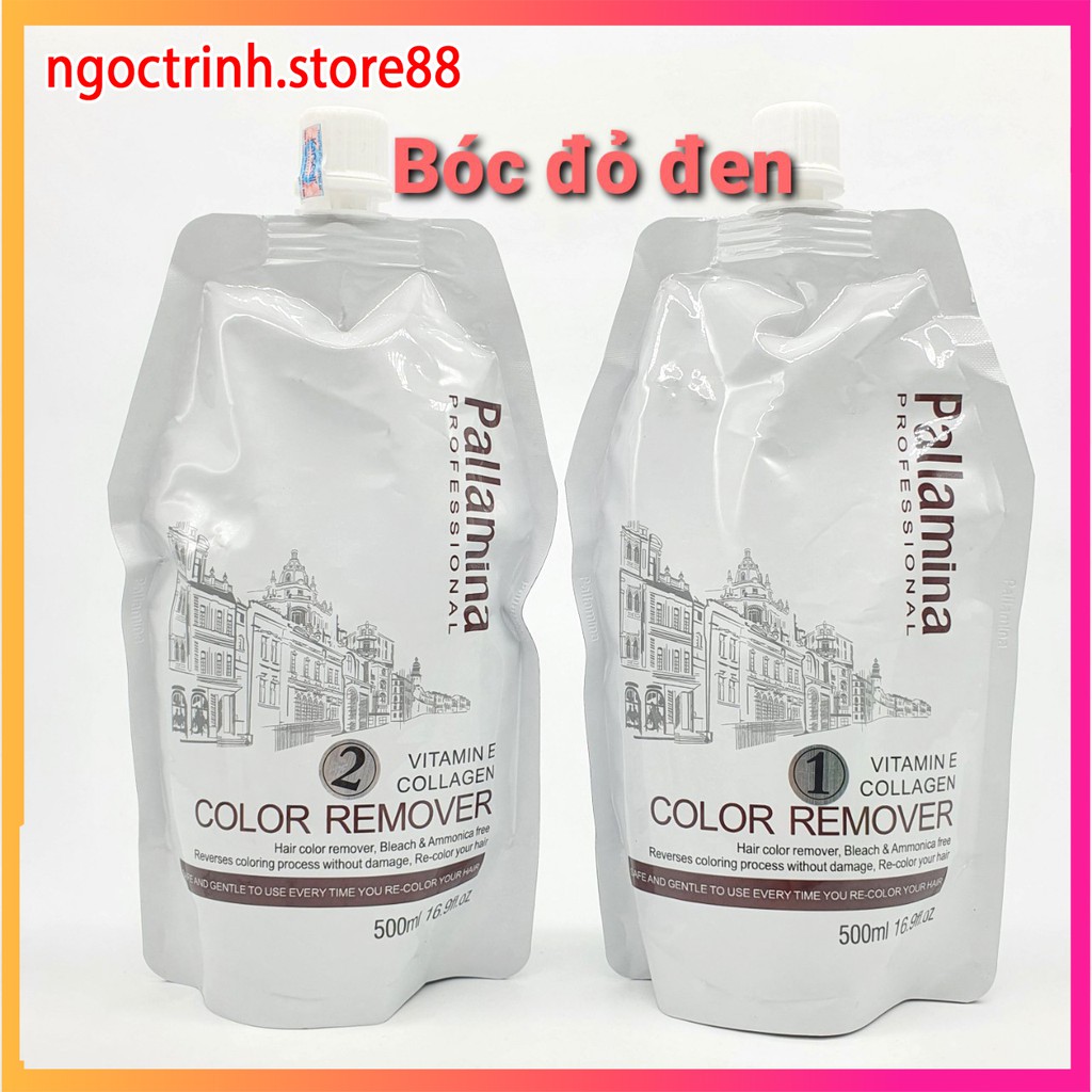 BỘ BÓC MÀU ĐỎ ĐE PALLAMINA COLLAGEN TÚI 500ML *2