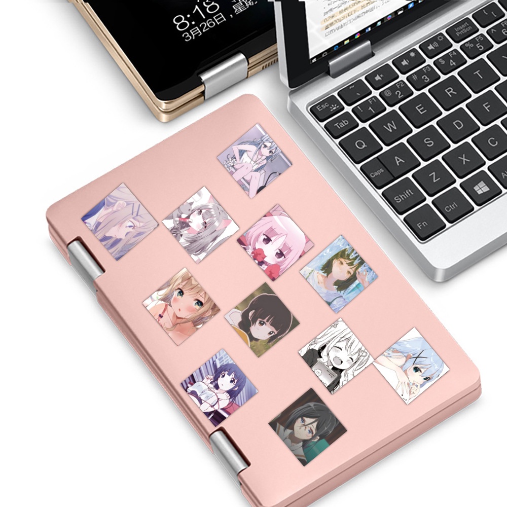 Bộ 120/60 Miếng Dán Hình Cô Gái Anime Dễ Thương Dùng Trang Trí Laptop/Điện Thoại/ Ván Trượt