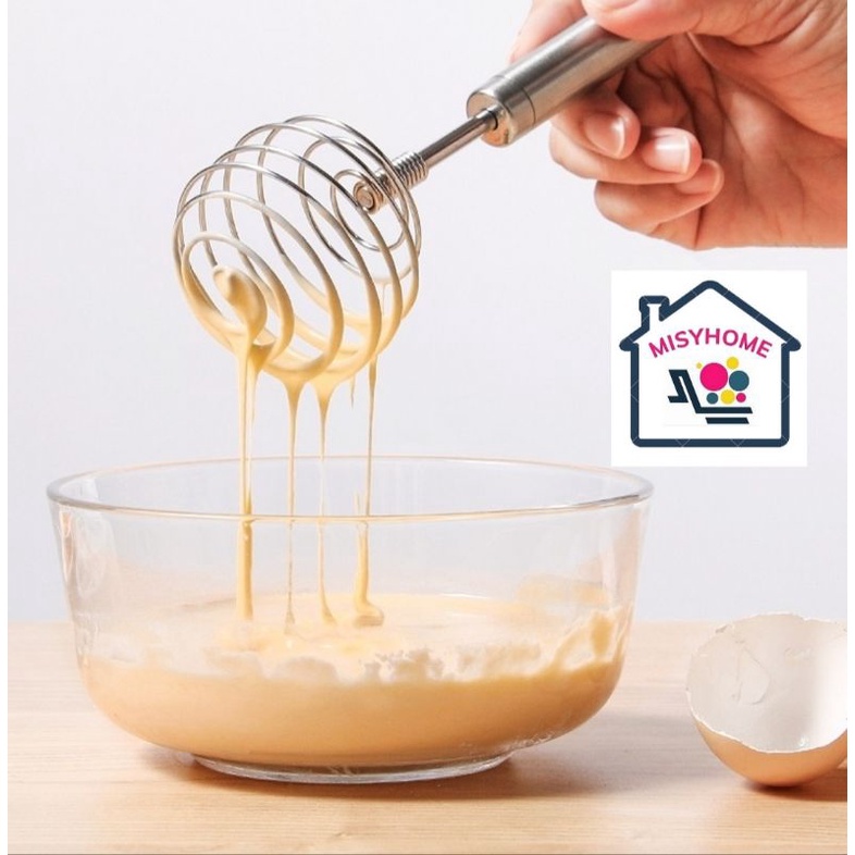 Đánh trứng lò xo lò so đánh kem bông phới trộn bột tạo bọt quay xoay thủ công bằng tay cầm tay khuấy trứng gà làm bánh