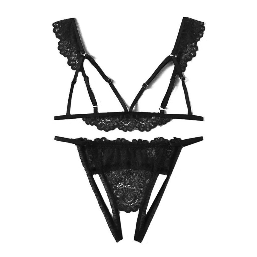 Bộ Đồ Lót Cổ Chữ V Khoét Lỗ + Quần Lọt Khe Thời Trang Size S-2Xl Cho Nữ | BigBuy360 - bigbuy360.vn