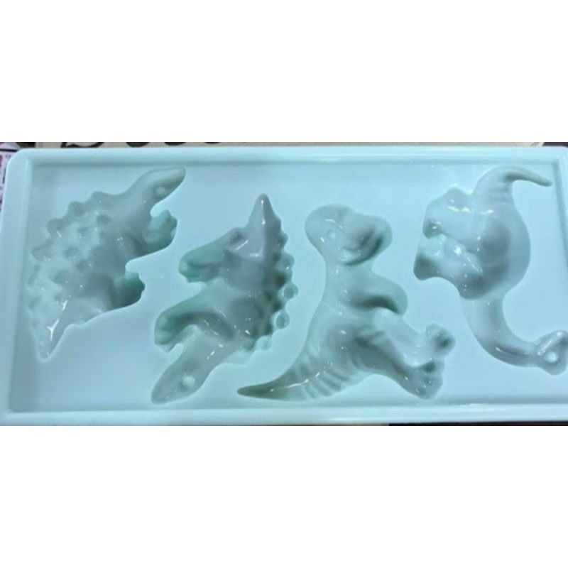 Khuôn rau câu, thạch trà sữa, khay đá hình khủng long - 4 viên