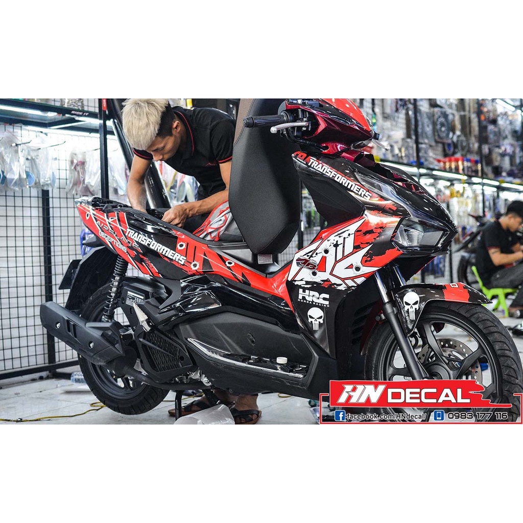 Tem Trùm Air Blade 2020 Đỏ Đen Transformers