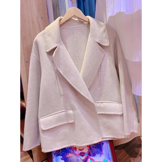 Khoác dạ ép lông cừu 1 lớp cao cấp dáng ngắn