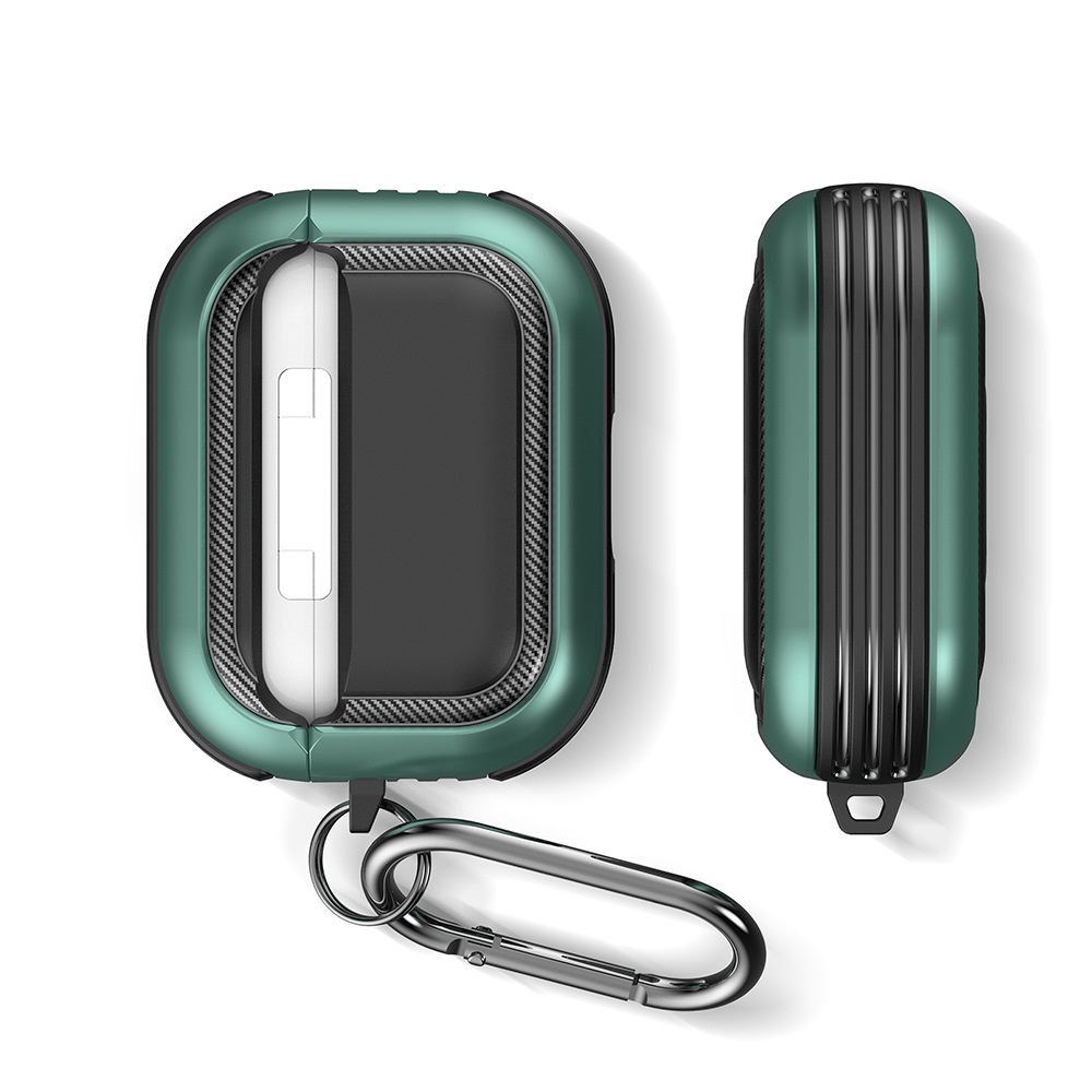 Vỏ Bảo Vệ Hộp Sạc Tai Nghe AirPods 3 2 1 Chất Liệu Mềm Nhám Chống Sốc Gắn Đèn LED Phía Trước Có Móc Khóa