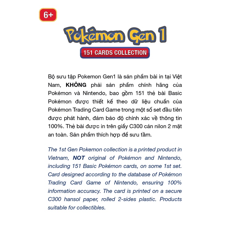 [BÀI IN] Trọn bộ 151 Thẻ bài Pokemon Gen 1 - Base Set, Fossil, Jungle