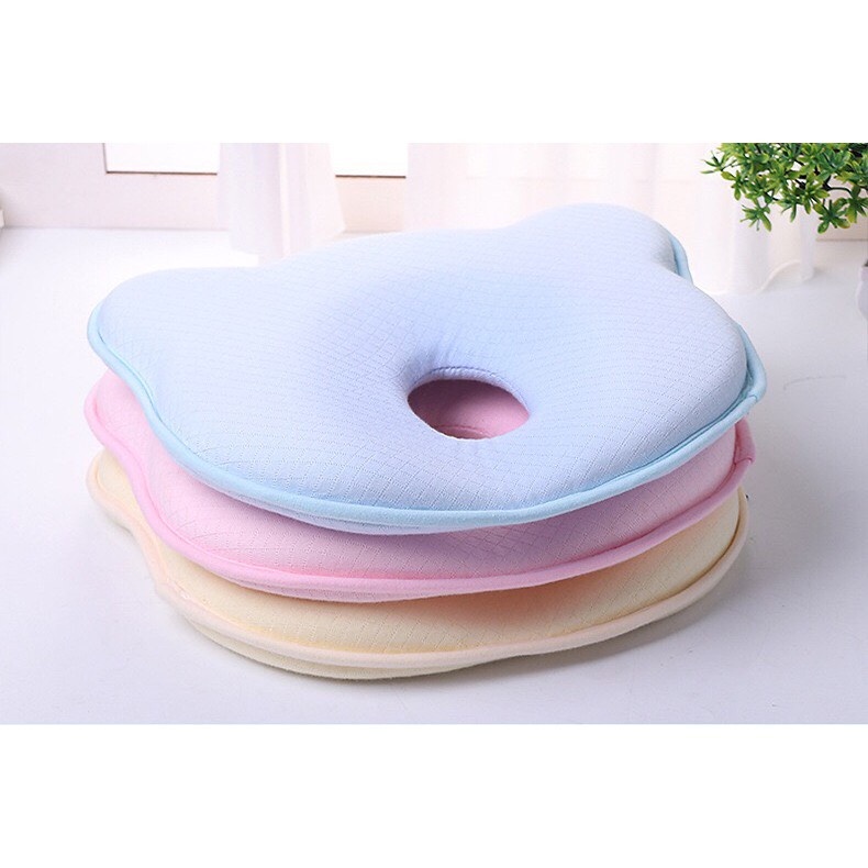 Gối cao su non chống méo bẹt đầu hình gấu cho bé