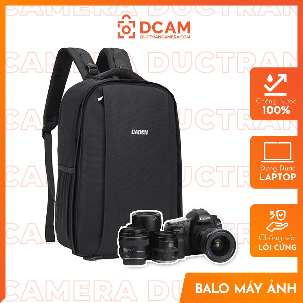 Balo Máy ảnh Laptop Caden Full Photo form cứng cao cấp chống nước 100% - CB02