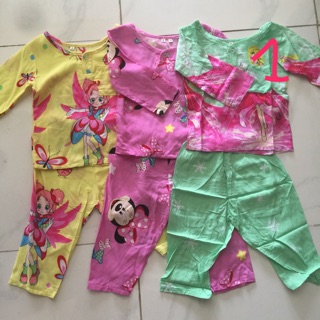 Combo3 Bộ đồ lanh thái dài tay cho bé gái size 1 5-8kg