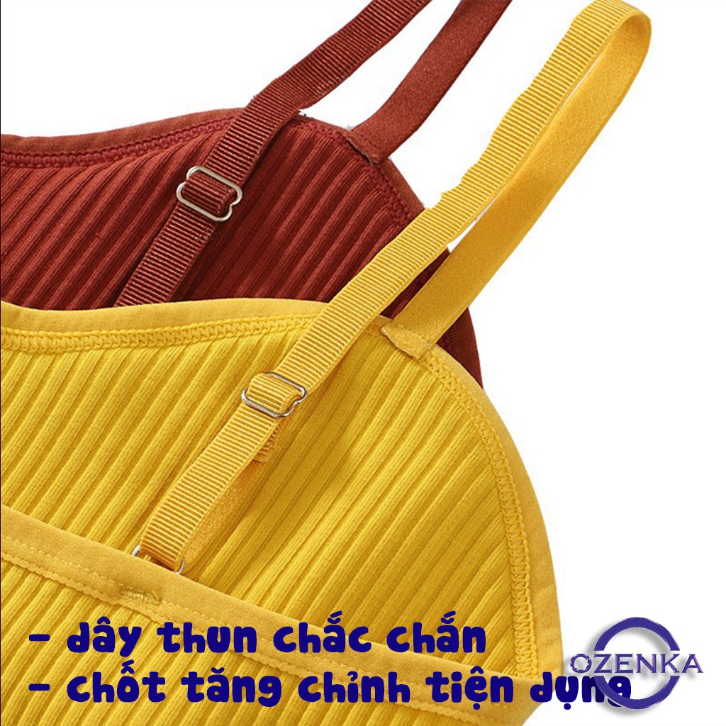 Áo bra đẹp 2 dây len tăm mềm mịn cúp ngang mút rời FATE 241