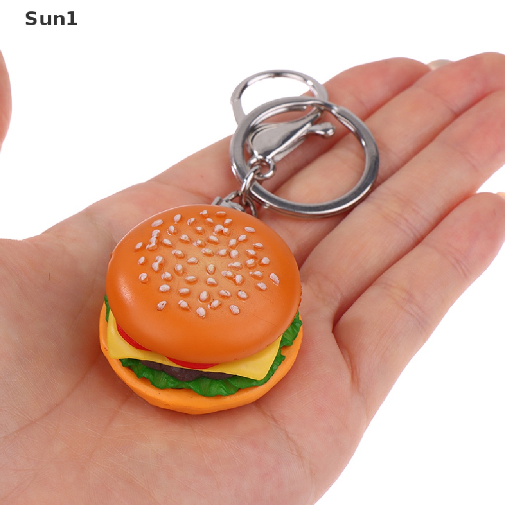 Sun1 &gt; Móc Khóa Handmade Hình Hamburger Mô Phỏng Mới