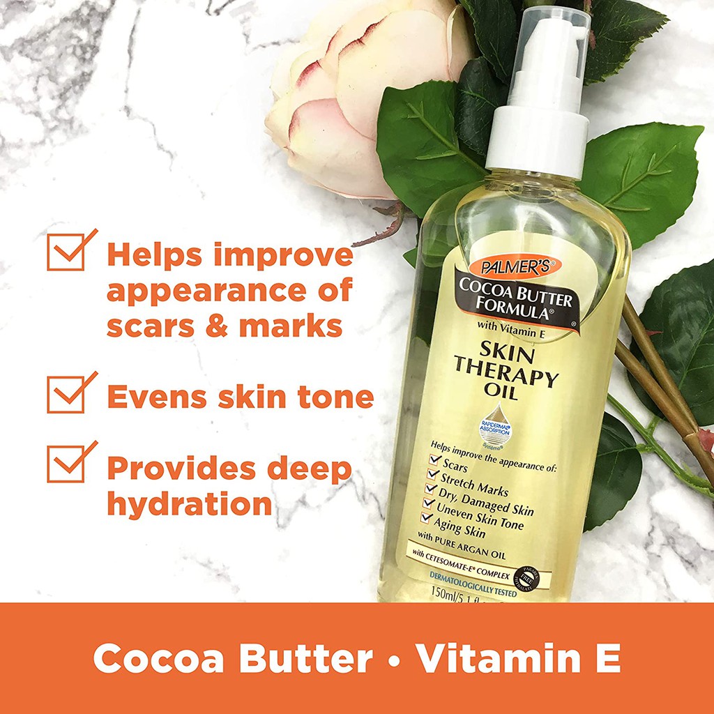 Dầu dưỡng ẩm đa năng Palmer's Cocoa Butter Formula Skin Therapy Moisturizing Body Oil with Vitamin E 150ml (Mỹ)