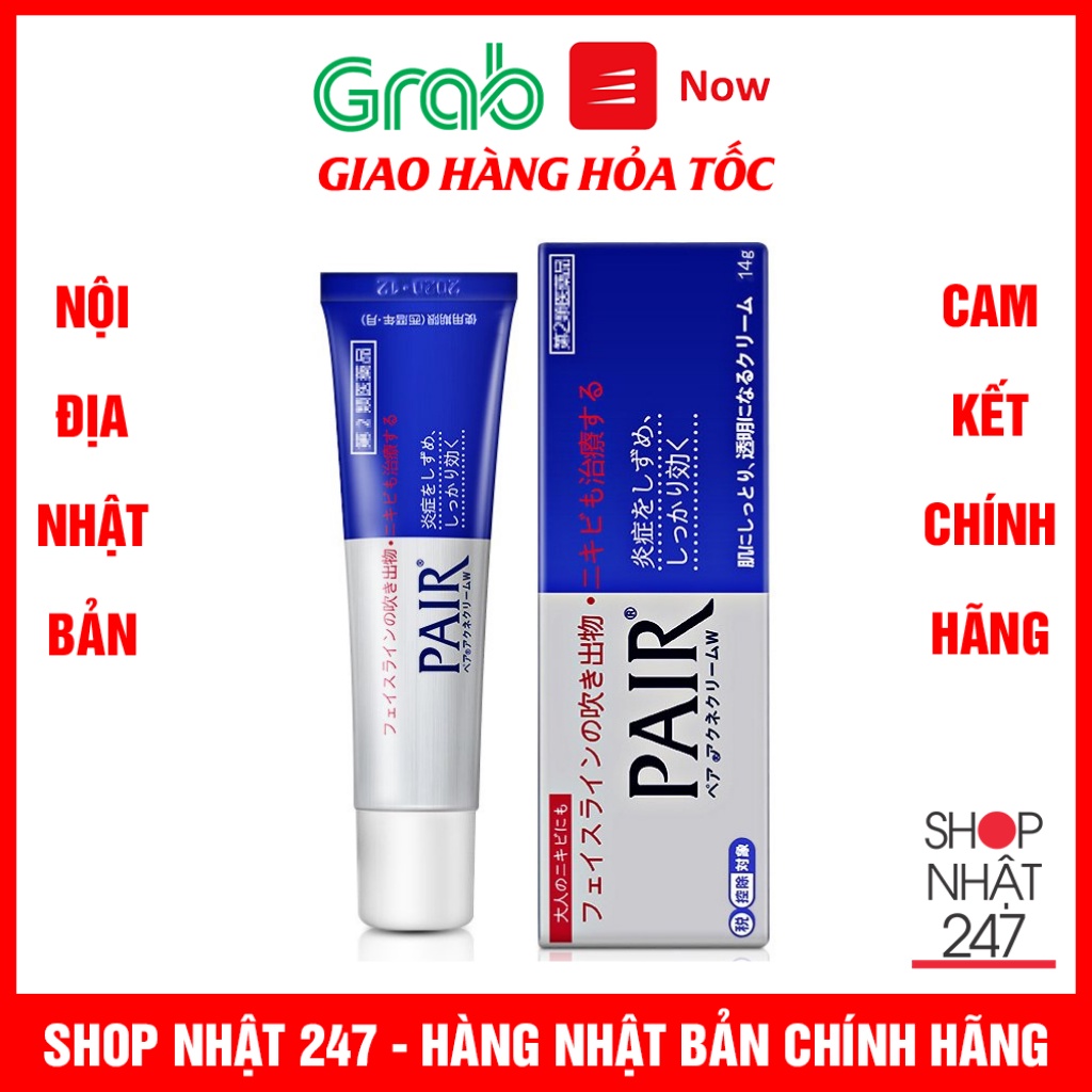 Kem bôi giảm mụn Pair Acne W Cream tuýp 24g chăm sóc da, ngăn ngừa mụn quay lại Nhật Bản