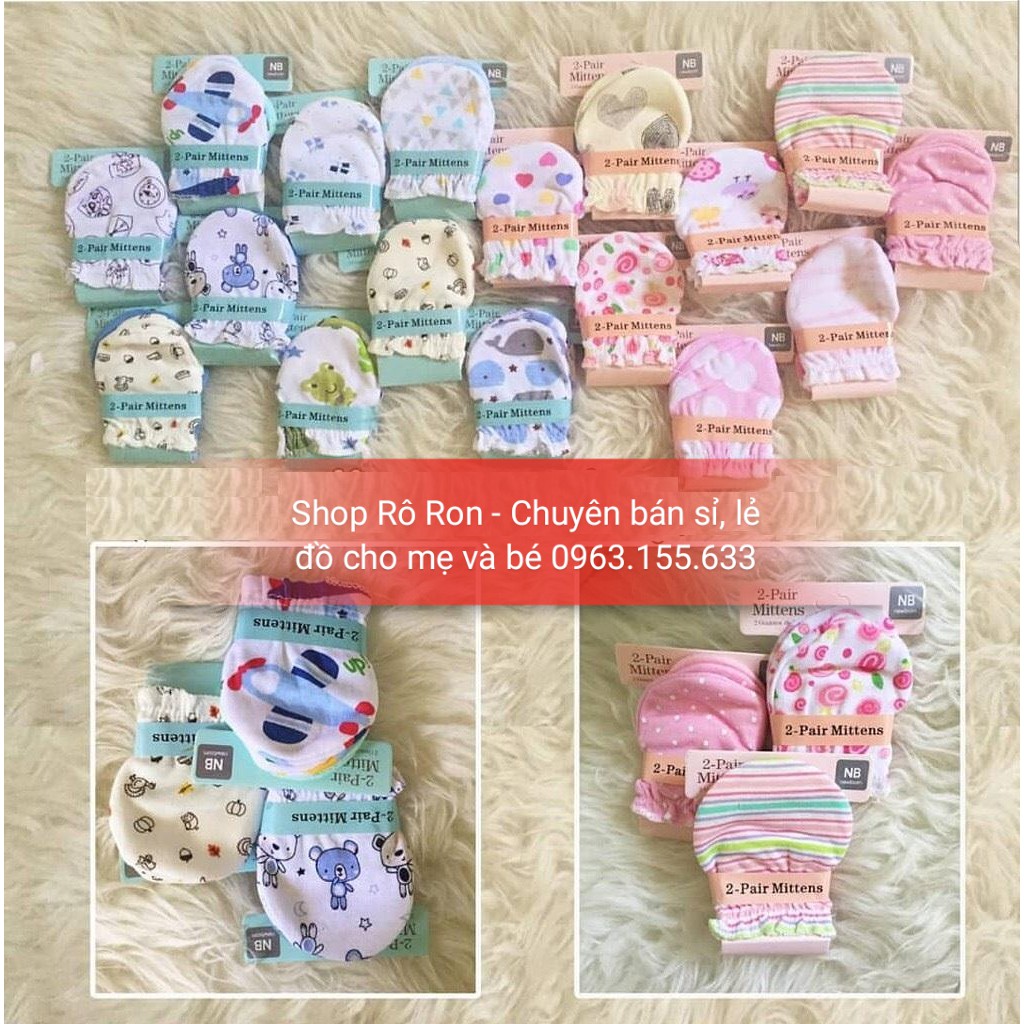 Set 2 đôi bao tay MITTEN - Vớ tay cho bé - Shop Rô Ron