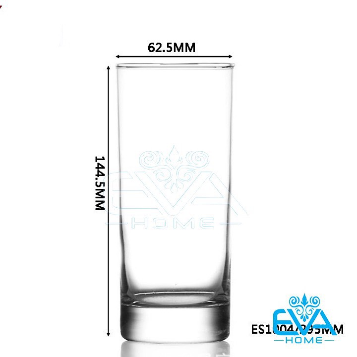 Bộ 12 Ly Thuỷ Tinh Ống Trơn Lỡ / Ly Ống Mỹ Lỡ Thuỷ Tinh Cao Cấp 295 Ml Deli ES1004 M2973