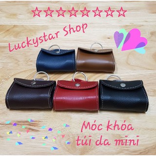 Móc khoá túi ví da mini, da dày, siêu bền, tiện dụng.