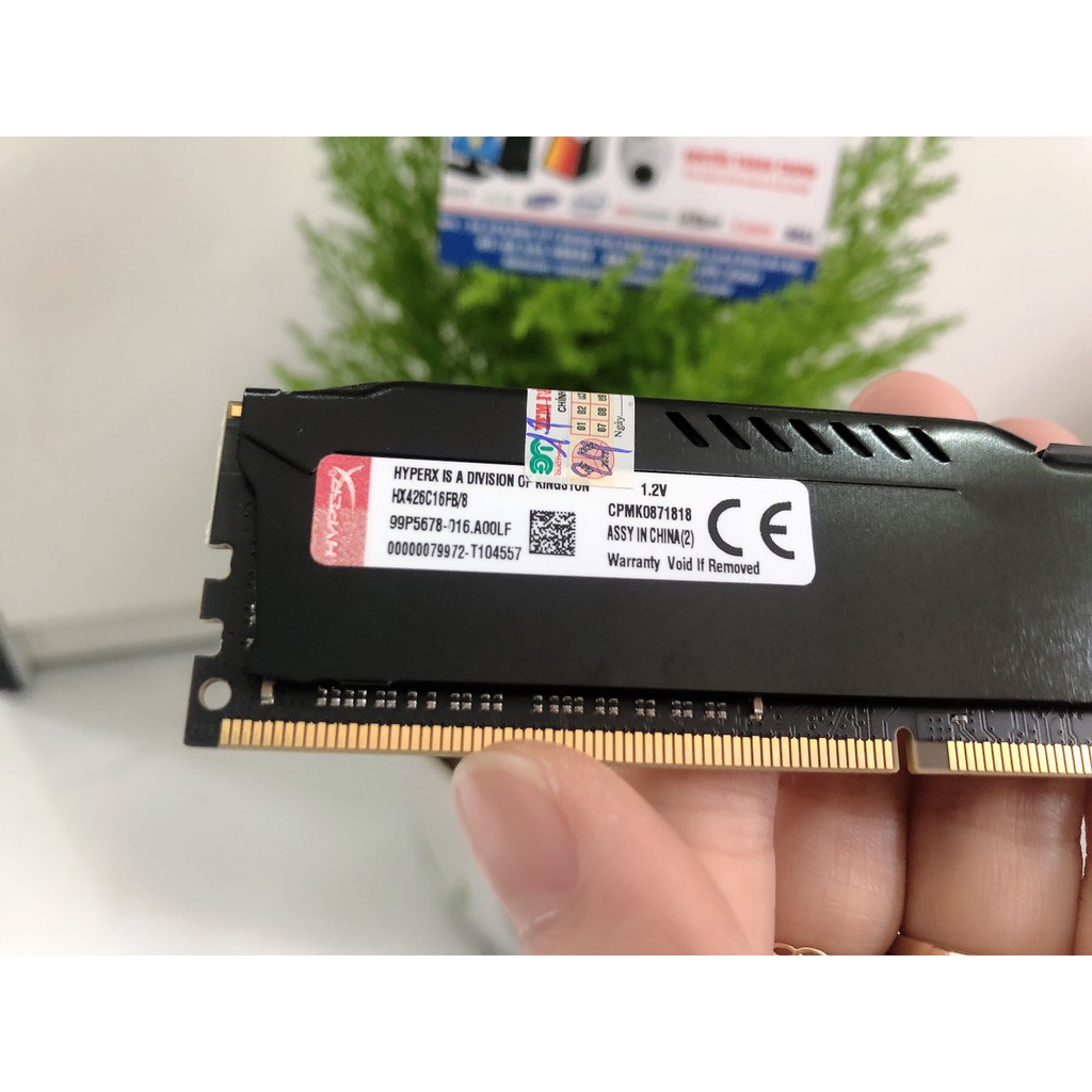 Ram PC - Ram máy tính bàn Kingston HyperX Fury 8GB (1x8GB) DDR4 Bus 2666Mhz có tản đen - Mới Bảo hành 36 tháng (1 đổi 1)