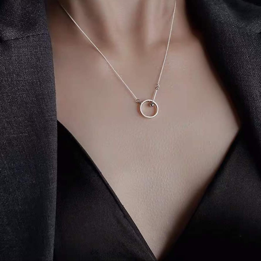 Dây chuyền bạc 925 Dây Circle cá tính cho nữ Van jewelry V10163