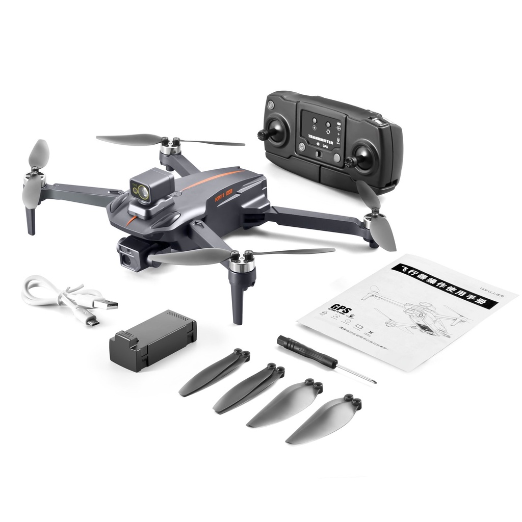 Máy bay Flycam K911 Max 2 Camera Cảm Biến Chánh Va Chạm 360 Độ tầm Xa 1200M Bay 20 Phút Động Cơ Không chổi Than