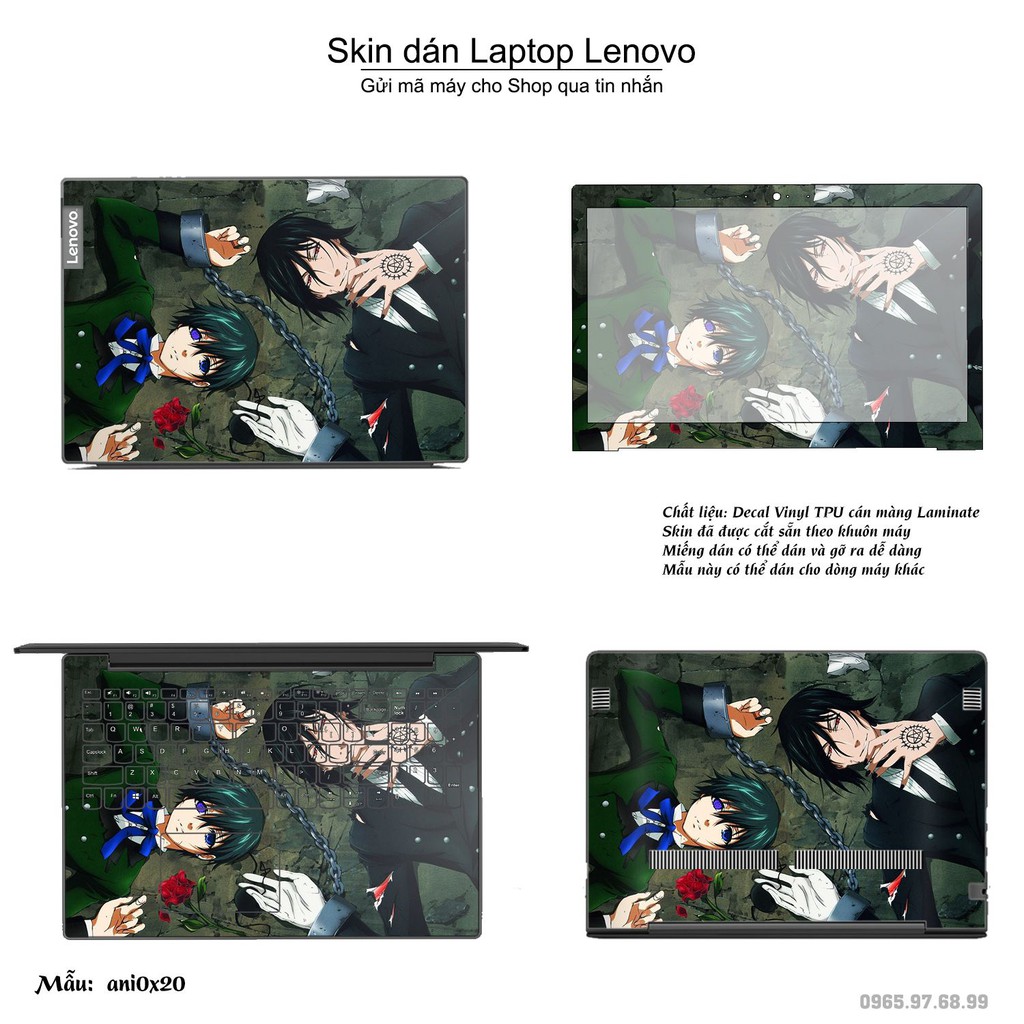 Skin dán Laptop Lenovo in hình Anime (inbox mã máy cho Shop)