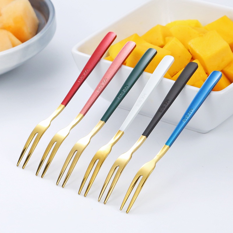 Nĩa Ăn Tráng Miệng Bằng Inox 304 Phong Cách Hàn Quốc