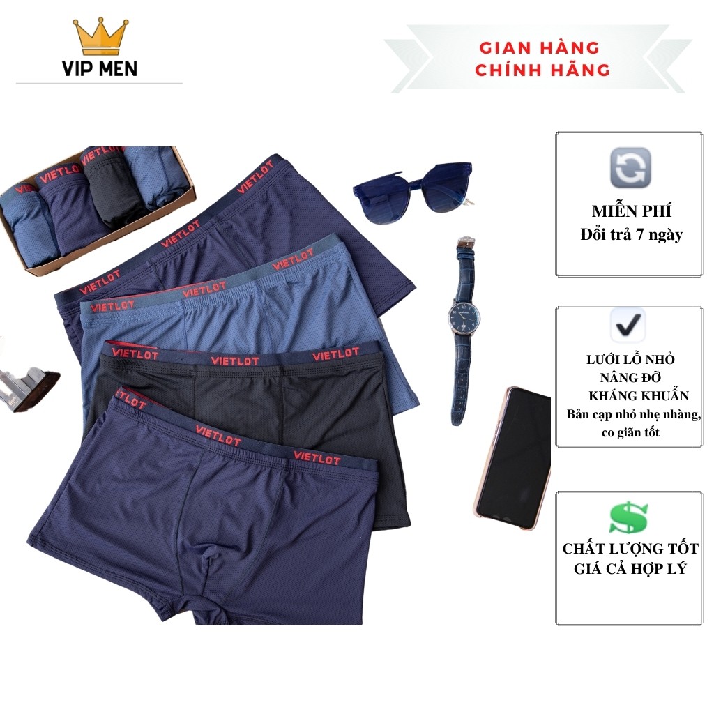 Quần sịp đùi, quần boxer nam thông hơi lưới lỗ nhỏ thoải mái vận động DVL130