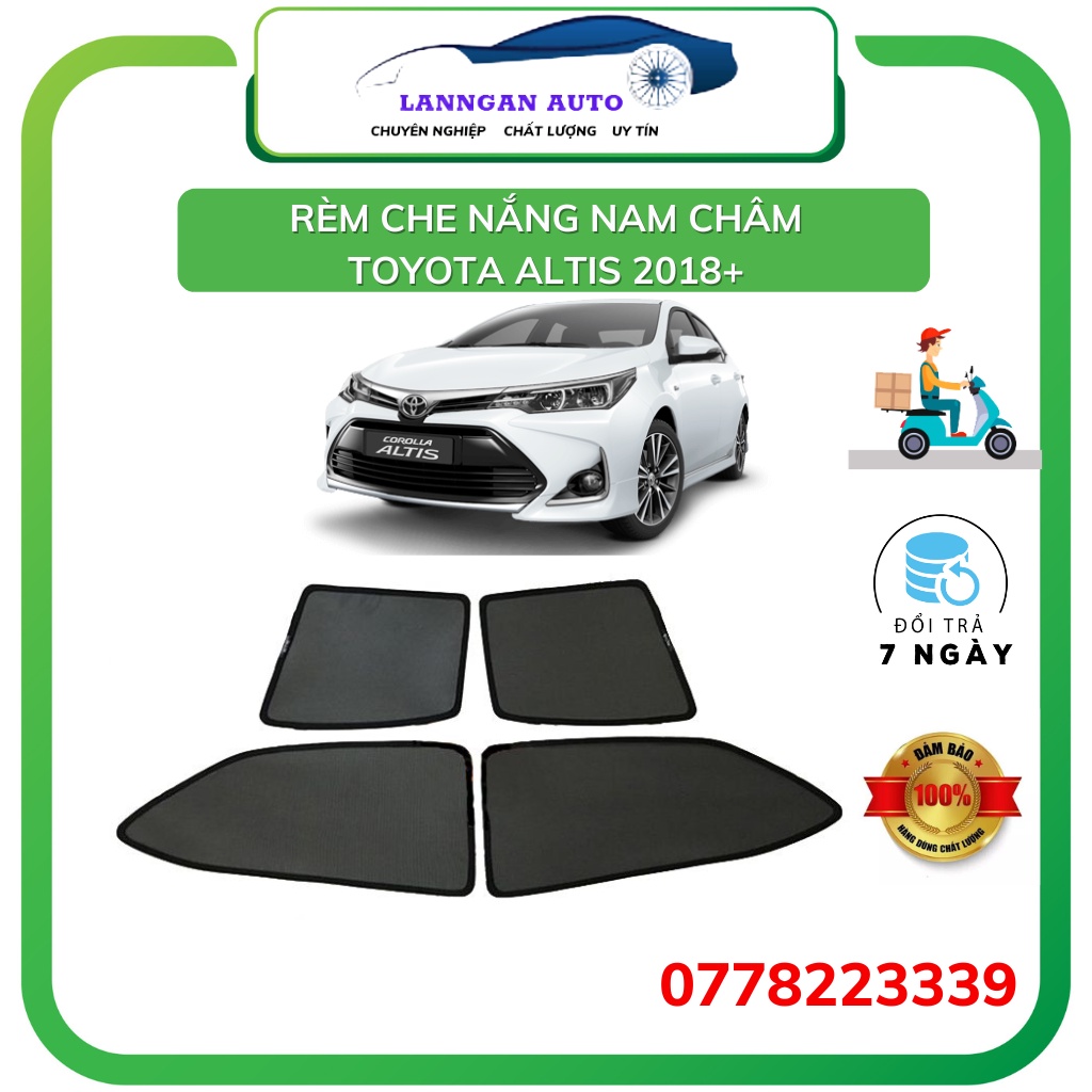 Rèm che nắng ô tô Toyota Altis 2018- 2020, che nắng hút nam châm theo xe, bộ 4 cánh