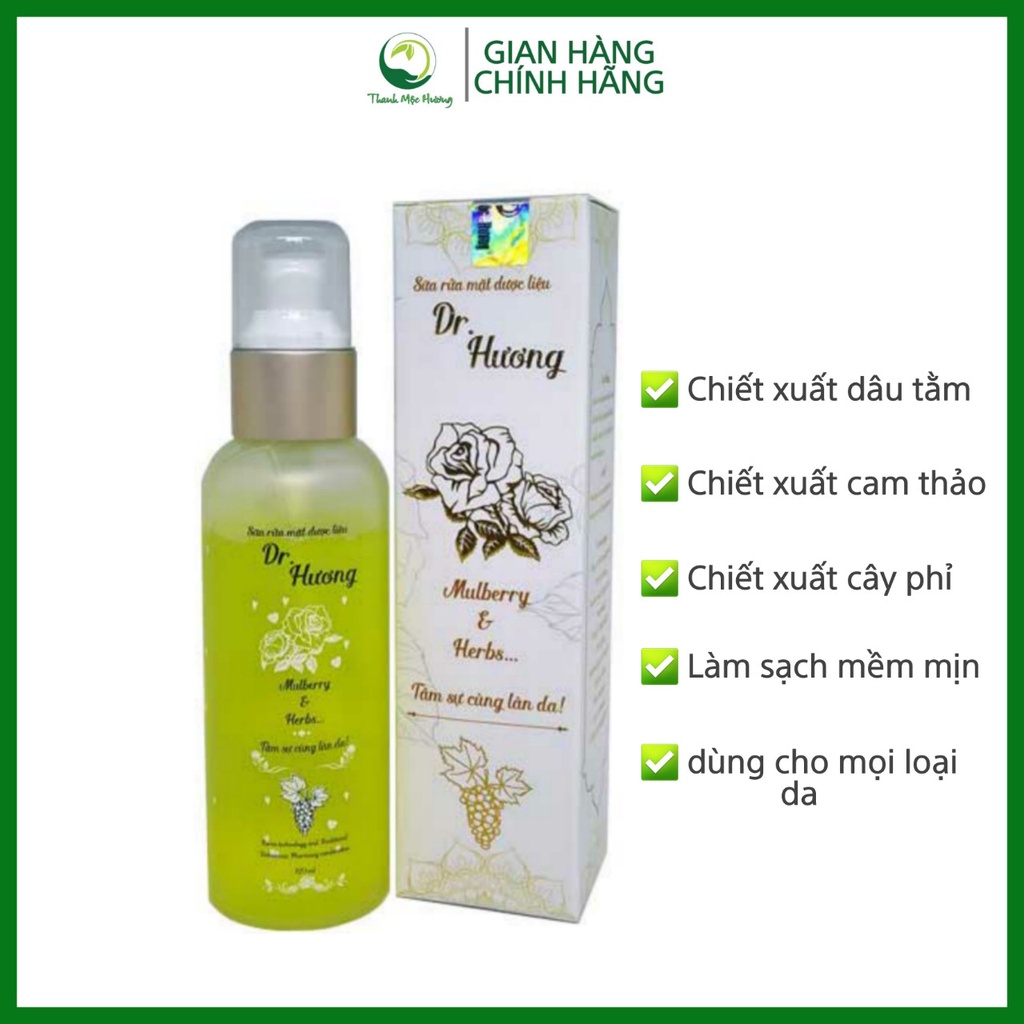 [Cam kết chính hãng]Sữa rửa mặt dược liệu Dr Hương Thanh Mộc Hương sạch sâu,mềm mịn,trắng sáng da