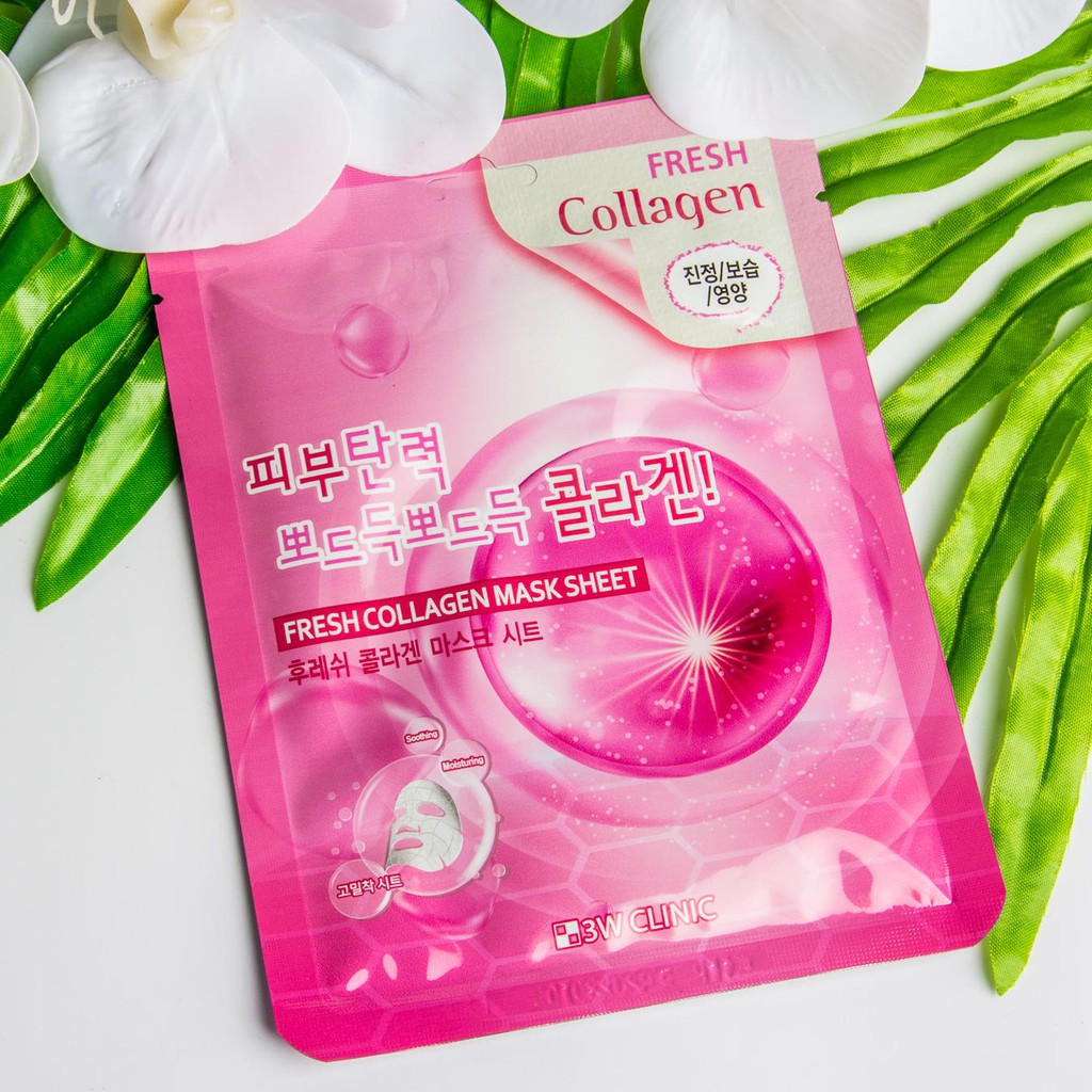 Mặt nạ Collagen dưỡng da và tái tạo da 3W CLINIC FRESH COLLAGEN MASK 23ml - Hàn Quốc Chính Hãng