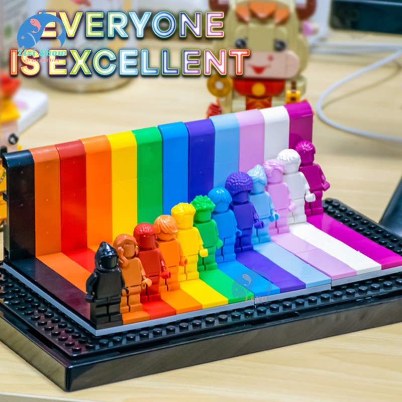 Bộ Đồ Chơi Xếp Hình Minifigures 40516 Màu Cầu Vồng Không Có In Hình Dành Cho Trẻ Em