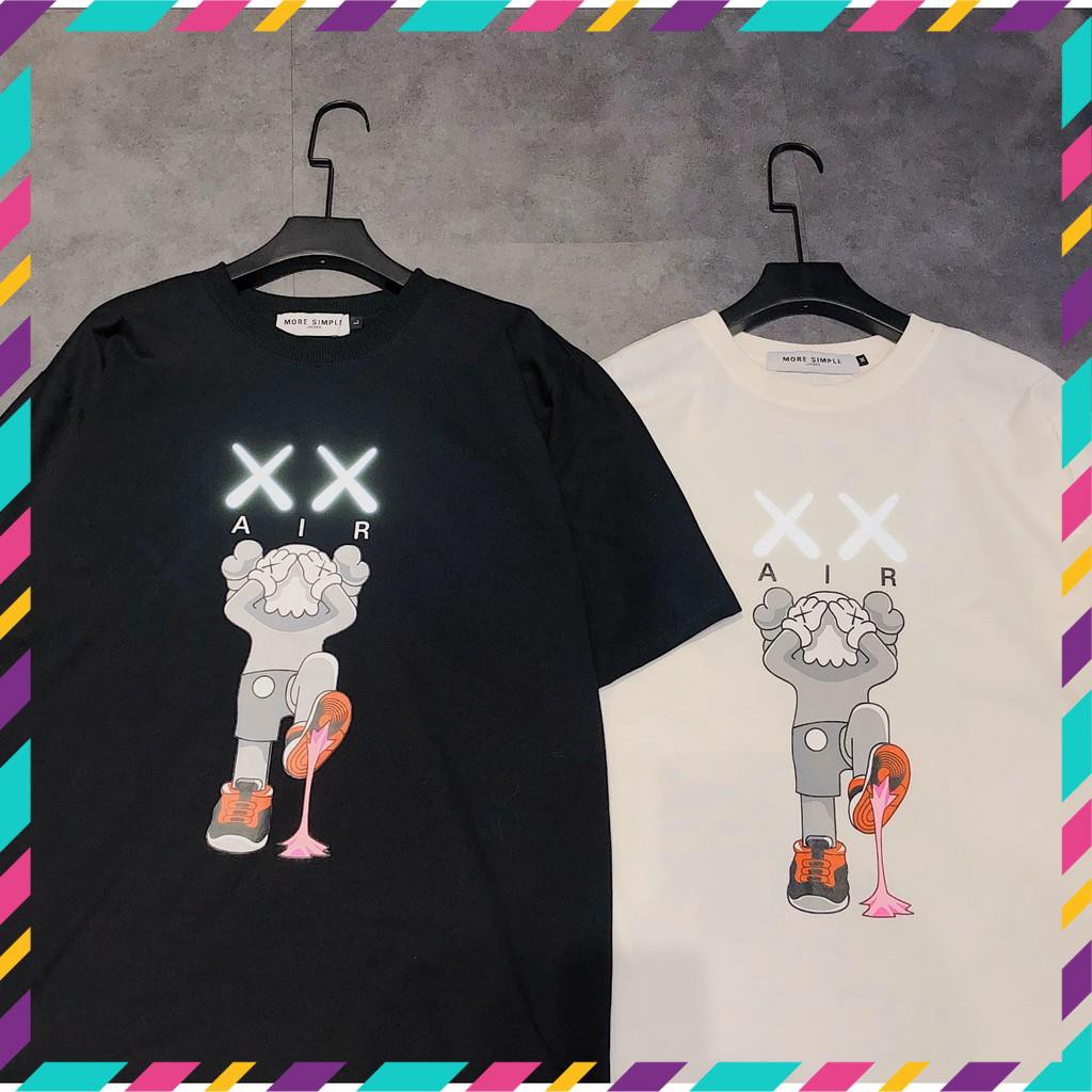 (SALE) Áo thun KAWS phản quang trắng đen unisex tay lỡ form rộng co giãn | Beway